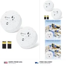 Geevon 2 Pack Water Leak Detectors, 100dB Water Sensor Alarms Flood Detector ...
