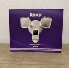 Roku Smart Home Floodlight Camera SE Wi-Fi Connected, Wired Surveillance Camera