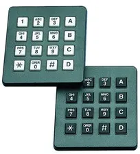 GRAYHILL 96BB2006F 96 SeriesKeypad, 4x4 Matrix, Black Phone Legend/White Butt...