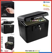 Fire Resistant File Safe Box 0.6 Cubic Feet Key Lock Hanging File