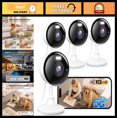 Indoor Security Camera 2K - WiFi Pet Camera, 2-Way Audio, Color Night Vision, 4