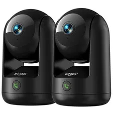 2K Indoor Security Camera 2 Pack, 360 Degree WiFi Pet Camera with Phone App, ...