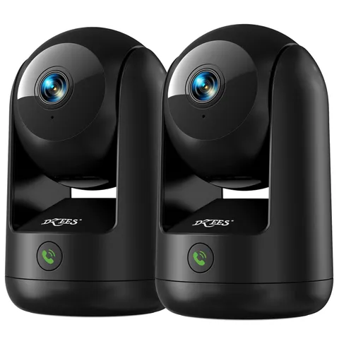 2K Indoor Security Camera 2 Pack, 360 Degree WiFi Pet Camera with Phone App, ...