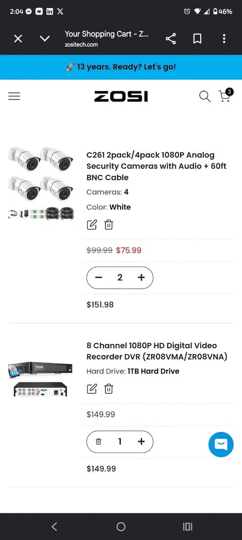 ZOSI 1080p 8-Channel 2 Terabyte NVR W/4 Cameras 