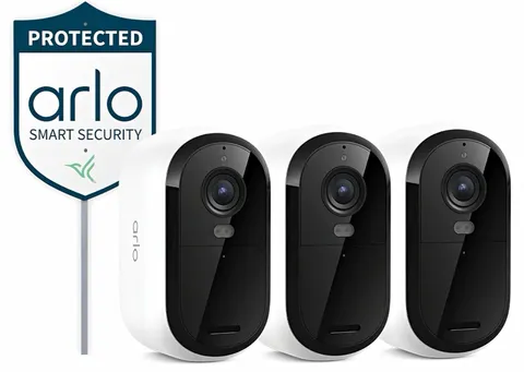 Arlo Essential Outdoor Camera 3-Pack 2K (2560x1440) Wireless Wi-Fi w/ 3 Solar