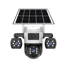 4G/WiFi Solar Cam – 3-Lens 3-View, PIR, Wireless Monitor