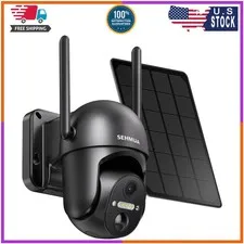 Solar Security Camera Wireless Outdoor 2K 360 View Battery Powered WiFi Spotl...