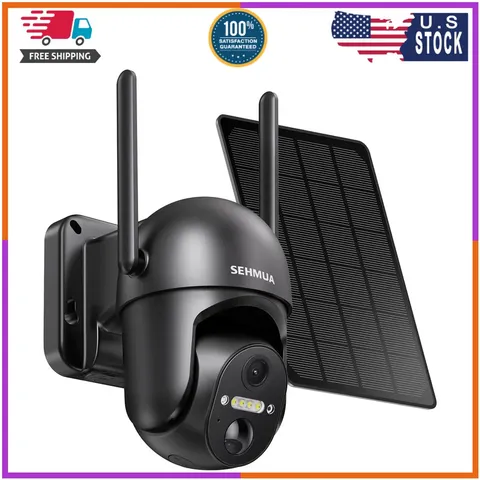 Solar Security Camera Wireless Outdoor 2K 360 View Battery Powered WiFi Spotl...