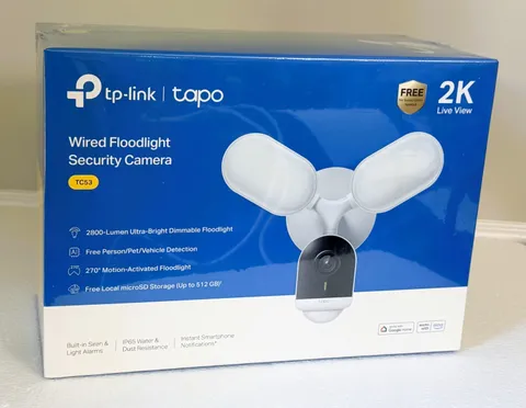 TP-Link Tapo 2K Wired WiFi AI Outdoor Surveillance Security Floodlight Camera