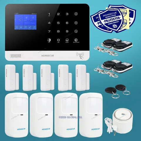 HOMSECUR Wireless WIFI 4G RFID LCD Home Alarm System With Siren & Remote Control