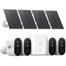aosu Solar Security Cameras Wireless Outdoor, 4-Cam Kit, 2K QHD Home Security...