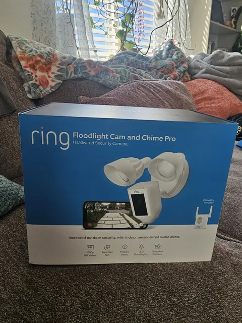 Ring Floodlight Camera and Chime Pro, White NEW IN BOX