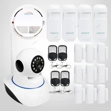 HD WIFI Camera IR Night Vision+ Motion Door Sensor Heat Sensor For Burglar Alarm