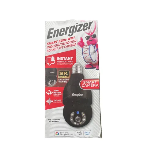 Energizer Smart Wi-Fi Indoor Outdoor Bulb Socket P/T Camera 56Hz Standard Socket