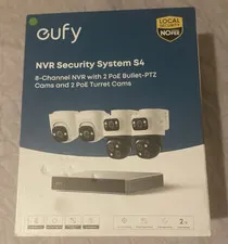 eufy NVR Security System S4 8-Channel 4K 2TB NVR + 4 PoE Cams, I/O