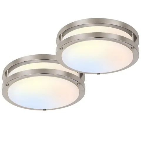 hykolity 13 inch Flush Mount LED Ceiling Light 13 Inch, Brushed Nickel