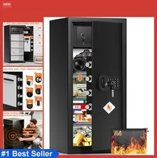 Cabinet Safe 8.0 Cu Ft 31.5 Inch Carbon Steel Electronic Lock Wall Floor Mount