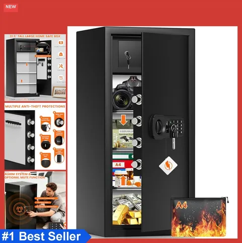 Cabinet Safe 8.0 Cu Ft 31.5 Inch Carbon Steel Electronic Lock Wall Floor Mount