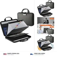 Fireproof Document File Organizer Bag, Black 5200°F Portable File Organizer H...