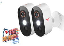 2 Pack Wireless Security Camera System Smart Night Vision Outdoor WiFi Cameras