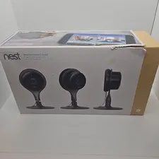 Google Nest NC1104US Indoor Security Camera - 3 Pack - Tested (No Power Cables)