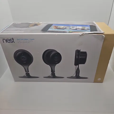 Google Nest NC1104US Indoor Security Camera - 3 Pack - Tested (No Power Cables)