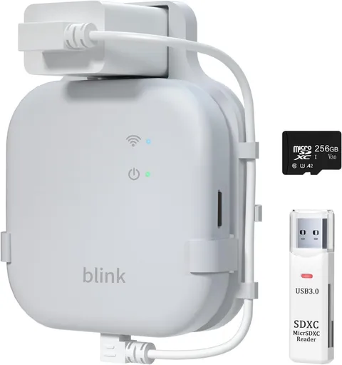 256GB Micro SD Card & Outlet Wall Mount for Blink Sync Module XR with Short C...