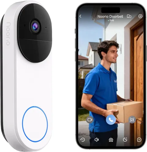 Wireless Doorbell Camera, 2K Video, Battery Powered, 140° Wide Angle | Rechargea