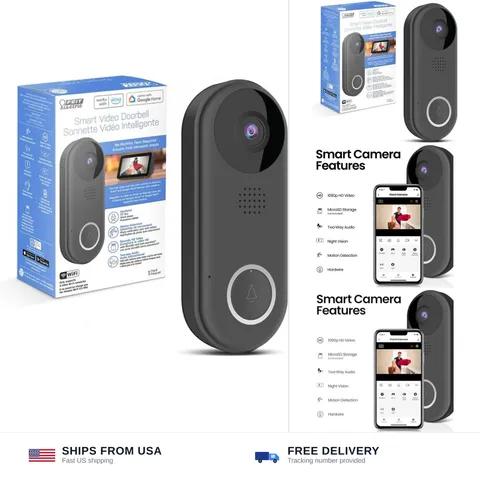 Feit Electric Doorbell Camera, 2.4 GHz WiFi, No Hub, Two-Way Audio, Motion De...