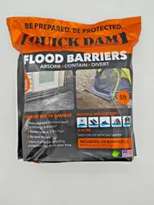 Quick Dam Water-Activated Flood Barriers - 5 Foot Length - 2-Pack