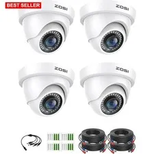 Security Cameras Kit 4Pack 2.0MP 1080P Dome CCTV Indoor Outdoor Waterproof