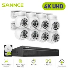 SANNCE 8CH 4K NVR 8MP PT POE Security Camera System Auto Tracking Two Way Audio