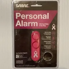 SABRE 120dB Siren Personal Safety Alarm w/Keychain Accessory PINK New