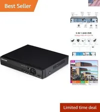 5-in-1 Hybrid 8CH Security DVR with H.265+ Compression & Live Remote Monitoring