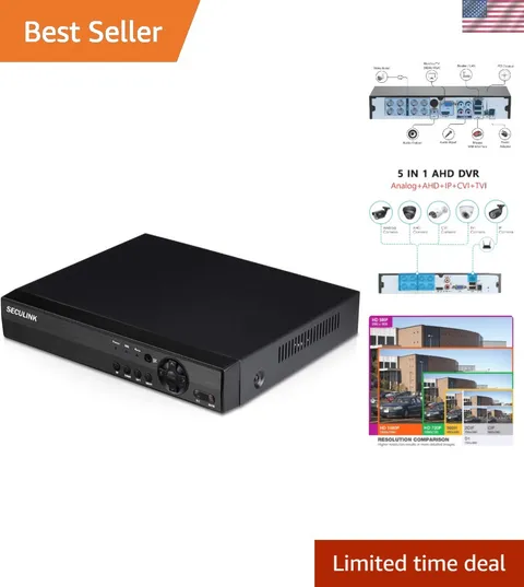 5-in-1 Hybrid 8CH Security DVR with H.265+ Compression & Live Remote Monitoring