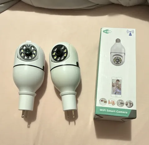 WiFi PTZ Bulb Security Camera 3-Pack 3MP 2-Way Audio Motion Cloud