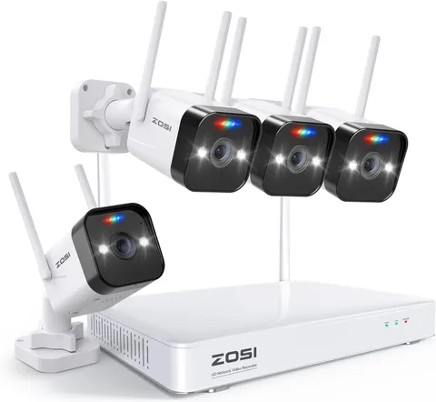 ZOSI 2K 4PCS WiFi Cameras 3MP WiFi Security Camera System Home NO HDD AI Detect