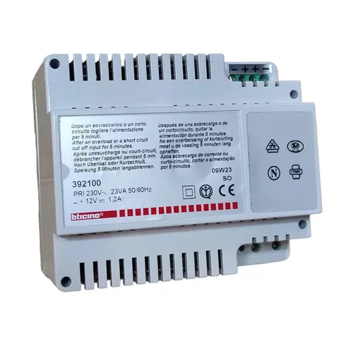 Bticino 392100 230ac 12vdc power supply