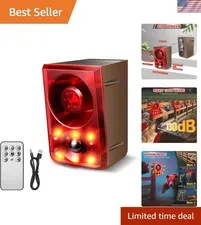 Advanced Solar Motion Sensor Alarm with USB Backup & Strobe Light—500 Ft Range