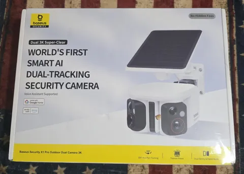 Baseus Security X1 Pro 3K Dual-Tracking Solar Wi-Fi Outdoor Cam Alexa/Google