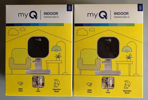myQ Indoor Camera Gen2 Access Monitoring In & Outdoor Garage Home Night Day 2 Pk