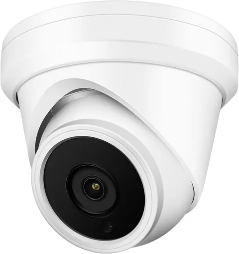 4MP PoE IP Turret Dome Camera, 2.8mm Wide Angle, H.265, CCTV Security White