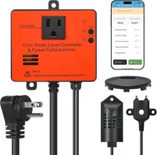 Wifi Power Failure & Water Leak Alarm, Real-Time Monitoring of Water Level, Temp