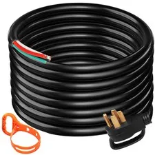30' 50A RV Camp Power Cord Generator Cord 6/3 + 8/1 AWG NEMA 14-50P to Bare Wire