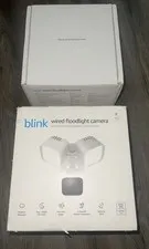 Lot Of 2 - White & Black - Blink Wired Outdoor Floodlight Camera