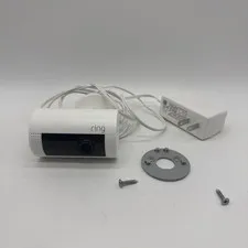 Ring Stick Up Cam Wired Plug-In Indoor/Outdoor Smart Home Security Camera White