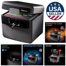 Fireproof and Waterproof Safe Box - 14.3x15.5x13.5 inches for Documents