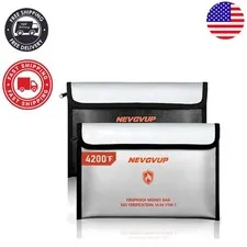 Ultimate Fireproof & Waterproof Document Safe Bag, 4200°F Resistant & Compact