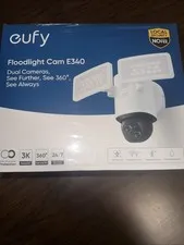 Eufy Floodlight Security Camera E340 3K Dual Camera Color Night Vision. New