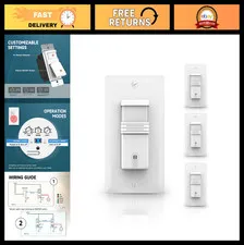 3-Way Motion Sensor Light Switch - PIR Infrared, Adjustable Timer & Sensitivity,